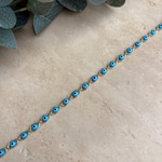 14K Özel Seri Açık Mavi Boncuklu Bileklik (17+3 cm)