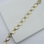14K Özel Seri Altıgen İnce Zincir Bileklik (17+3 cm)