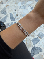 14K Özel Seri Baklava Model Silver Bileklik (17+2 cm)