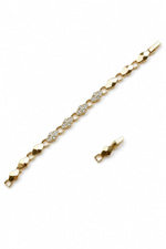 14K Özel Seri Baklava Model Taşlı Bileklik(17+2 cm)