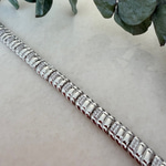 14K Özel Seri Boğumlu Gömme Taşlı Bileklik (17+2 cm)