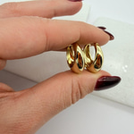 14K Özel Seri Bombeli Gold Küpe