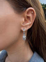14K Özel Seri Charm’lı Halka Küpe Silver