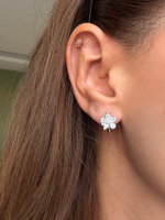 14K Özel Seri Çiçek Taşlı Küpe