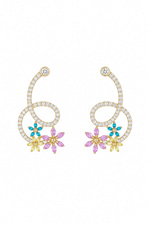 14K Özel Seri Çiçekli Spiral Küpe