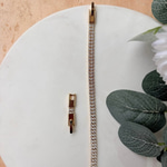 14K Özel Seri Çift Sıra Zarif Taşlı Bileklik (17+2 cm)