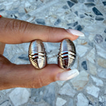 14K Özel Seri Çizgi Bombeli Silver Küpe