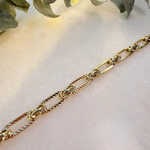 14K Özel Seri Çizgi Desenli Ataç Model Bileklik (18+5 cm)