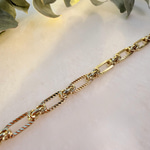 14K Özel Seri Çizgi Desenli Ataç Model Bileklik (18+5 cm)