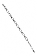 14K Özel Seri Çizgi Desenli Ataç Model  Silver Bileklik (18+5 cm)