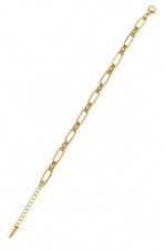 14K Özel Seri Çizgi Desenli Ataç Model Bileklik (18+5 cm)
