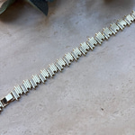 14K Özel Seri Çizgi Görünümlü Taşlı Bileklik (17+2 cm)
