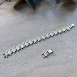 14K Özel Seri Çizgi Görünümlü Taşlı Bileklik (17+2 cm)
