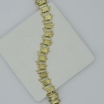 14K Özel Seri Çizgi Görünümlü Taşlı Bileklik (17+2 cm)