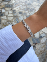 14K Özel Seri Çizgi Motif Silver Bileklik
