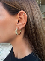 14K Özel Seri Dalgalı C Küpe