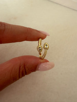 14K Özel Seri Damla Taşlı Gold Sarmal Yüzük