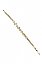 14K Özel Seri Dikdörtgen Taşlı Bileklik (17+2 cm)