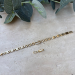 14K Özel Seri Dikdörtgen Zincir Taşlı Bileklik (17+2 cm)
