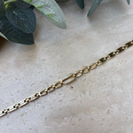 14K Özel Seri Dikdörtgen Zincir Taşlı Bileklik (17+2 cm)