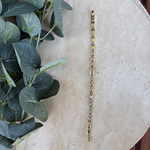 14K Özel Seri Dikdörtgen Zincir Taşlı Bileklik (17+2 cm)