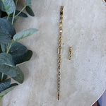 14K Özel Seri Dikdörtgen Zincir Taşlı Bileklik (17+2 cm)