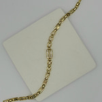 14K Özel Seri Dikdörtgen Zincir Taşlı Bileklik (17+2 cm)