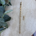 14K Özel Seri Dikdörtgen Zincir Taşlı Bileklik (17+2 cm)