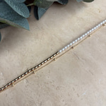 14K Özel Seri Gold Boncuk Detaylı İncili Bileklik (17+3 cm)