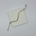14K Özel Seri Gold Boncuk Detaylı İncili Bileklik (17+3 cm)