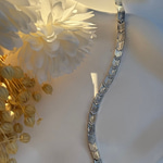 14K Özel Seri Gümüş Renk V Şerit Bileklik (17+2 cm)