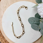 14K Özel Seri Halkalı Ataş Zincir Bileklik (17+5 cm)
