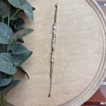 14K Özel Seri İncili Çift Zincir Bileklik (17+3 cm)