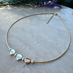 14K Özel Seri Kalp ve Damla Charmlı Yumuşak Choker