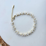 14K Özel Seri Kare Dikdörtgen Taşlı Tamtur Bileklik (17+5 cm)