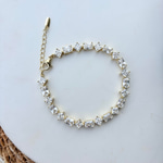 14K Özel Seri Kare Dikdörtgen Taşlı Tamtur Bileklik (17+5 cm)