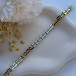 14K Özel Seri Kare Taşlı Bileklik (17+2 cm)