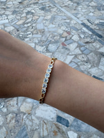 14K Özel Seri Kare Taşlı Bileklik