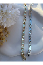 14K Özel Seri Labirent Model Zincir Bileklik (Gold) (17+2 cm)
