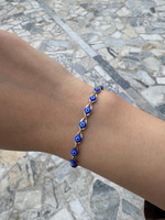 14K Özel Seri Mavi Boncuklu Bileklik (17+3 cm)