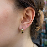 14K Özel Seri Mini Top Detaylı Halka Küpe