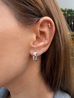14K Özel Seri Motifli Silver Küpe