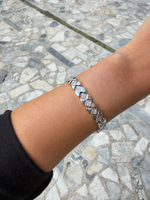 14K Özel Seri Örgü Model Taşlı  Silver Bileklik