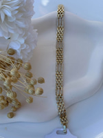 14K Özel Seri Örgü Tasarım Çizgi Bileklik (17+2 cm)