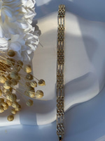 14K Özel Seri Örgü Tasarım Çizgi Bileklik (17+2 cm)
