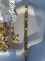 14K Özel Seri Örgü Tasarım Çizgi Bileklik (17+2 cm)
