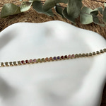 14K Özel Seri Ortası Renkli Taşlı Kalpli Bileklik (17+2 cm)