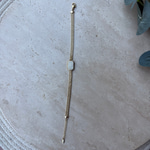 14K Özel Seri ortası Sekizgen Taşlı Zincir Bileklik (17+3 cm)