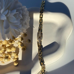 14K Özel Seri Ortası Taşlı Zincir Bileklik (17+2 cm)