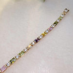 14K Özel Seri Pastel Renkli Taşlı Bileklik (17+2 cm)